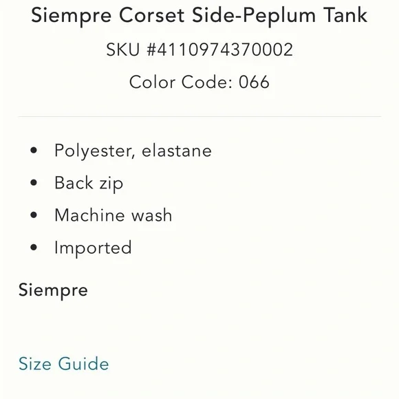 Anthropologie Siempre the Label Corset side peplum top - Picture 3 of 8